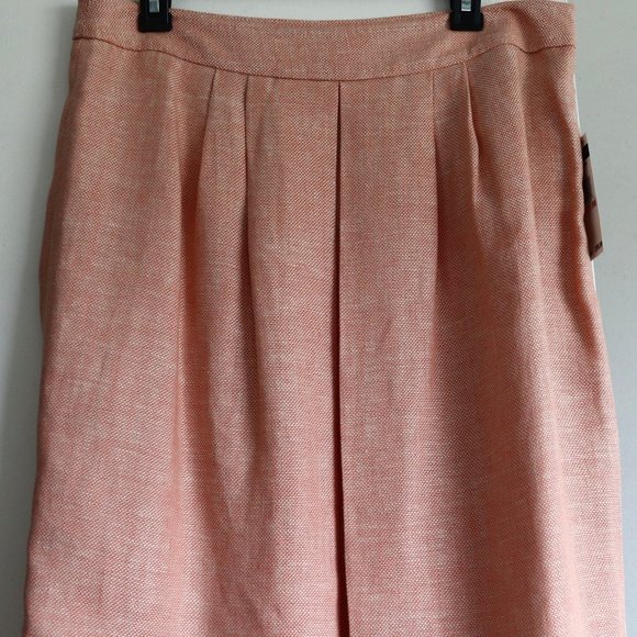Tommy Hilfiger Skirt 10 Linen Orange A Line New - Picture 4 of 6